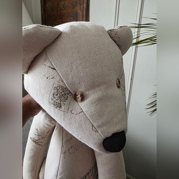 Ballard Designd Decorative Large Linen Blend Nursery Bear 26" - Picture 5 of 9